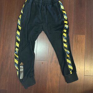 Off-White Men’s Track Pants – Black/Yellow – Size XXL